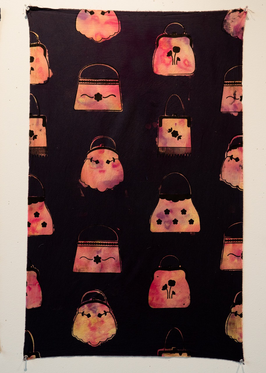 discolorant & ice dyed screen print