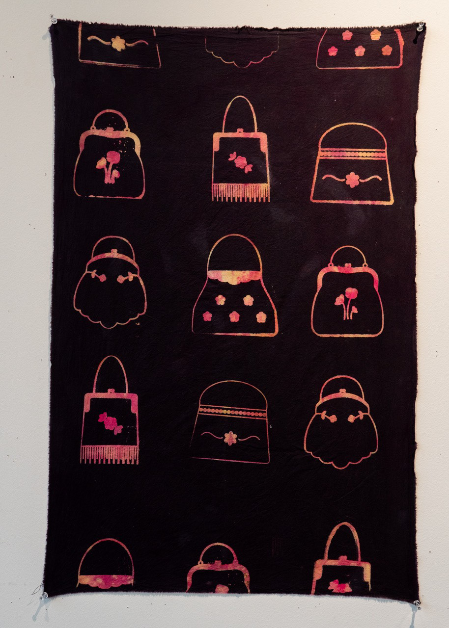 discolorant & ice dyed screen print