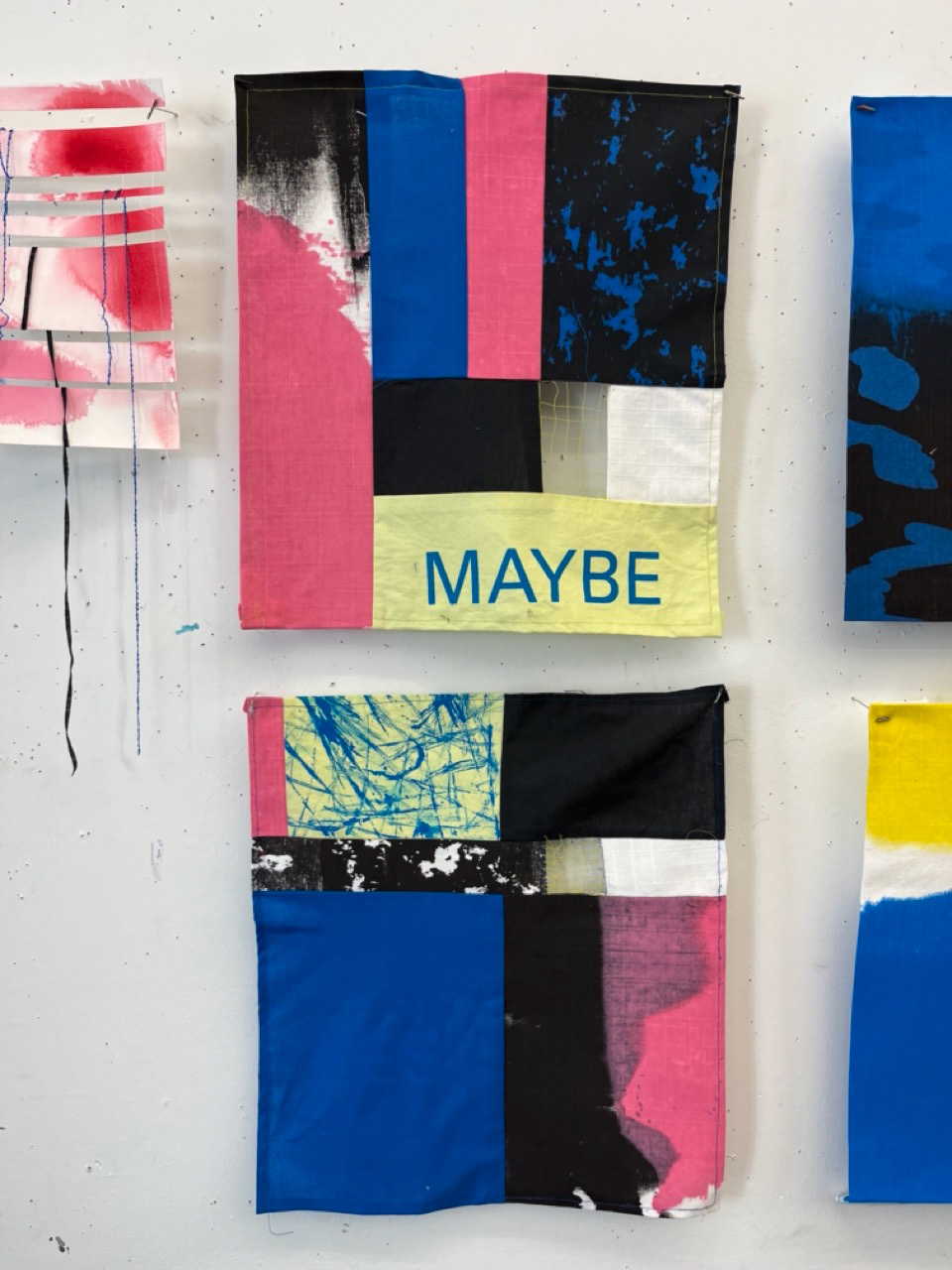 mark making & screen printed patchwork
