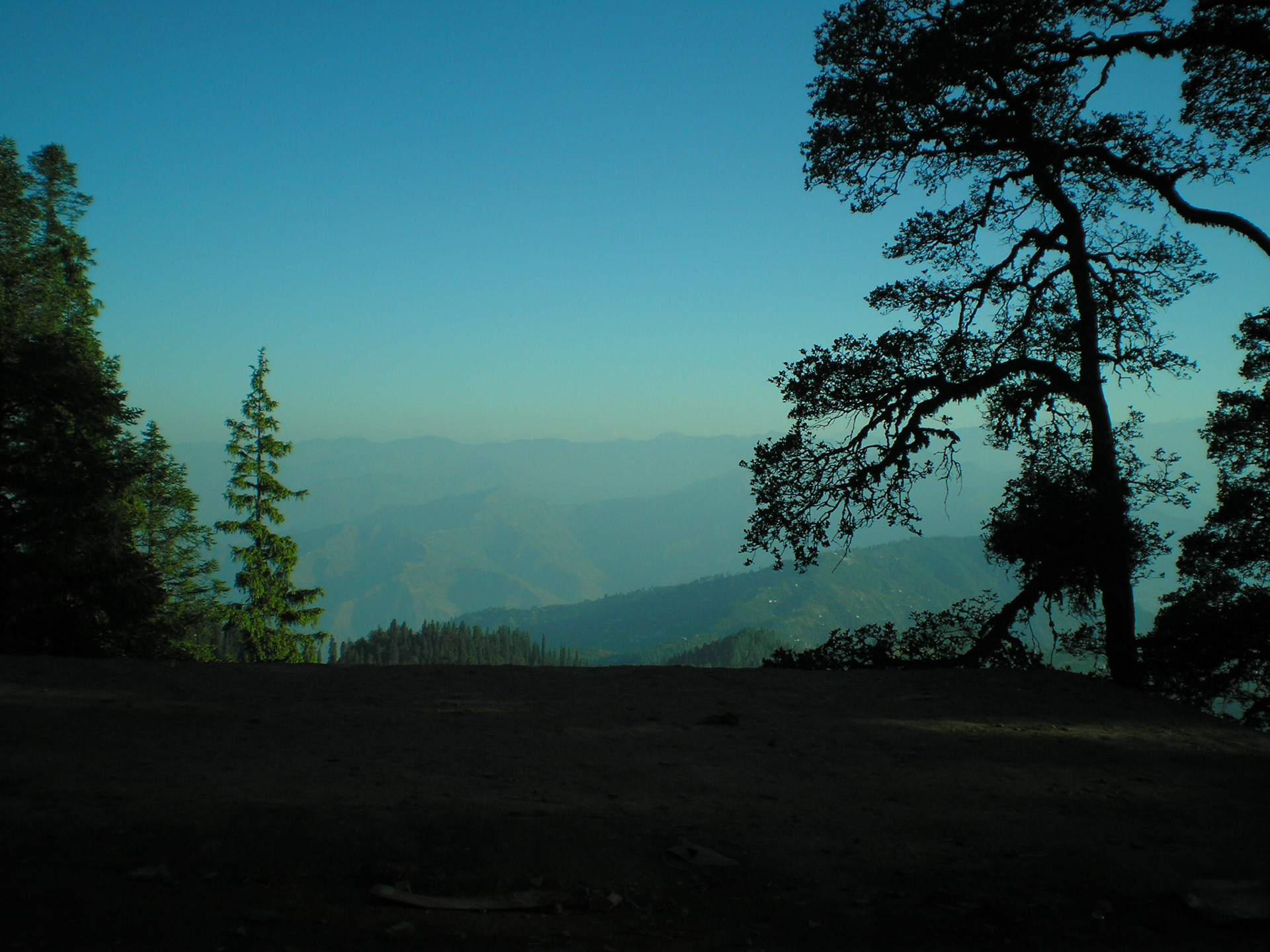 View of the Himalayan range from Agyaat Vaas Cottages in Narkanda, Himachal Pradesh, India. Captured in 2010 with Olympus Digital Camera.