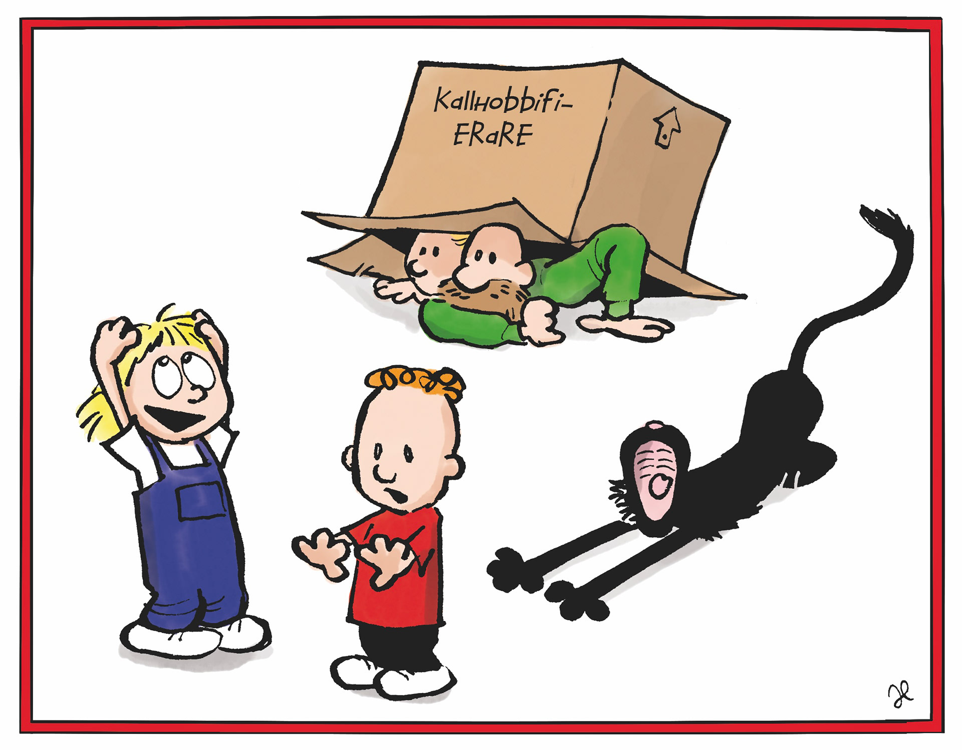 Fanart till ”Pojken med tigern” en hyllningsbok till Bill Wattersons Kalle och Hobbe. Apart förlag.