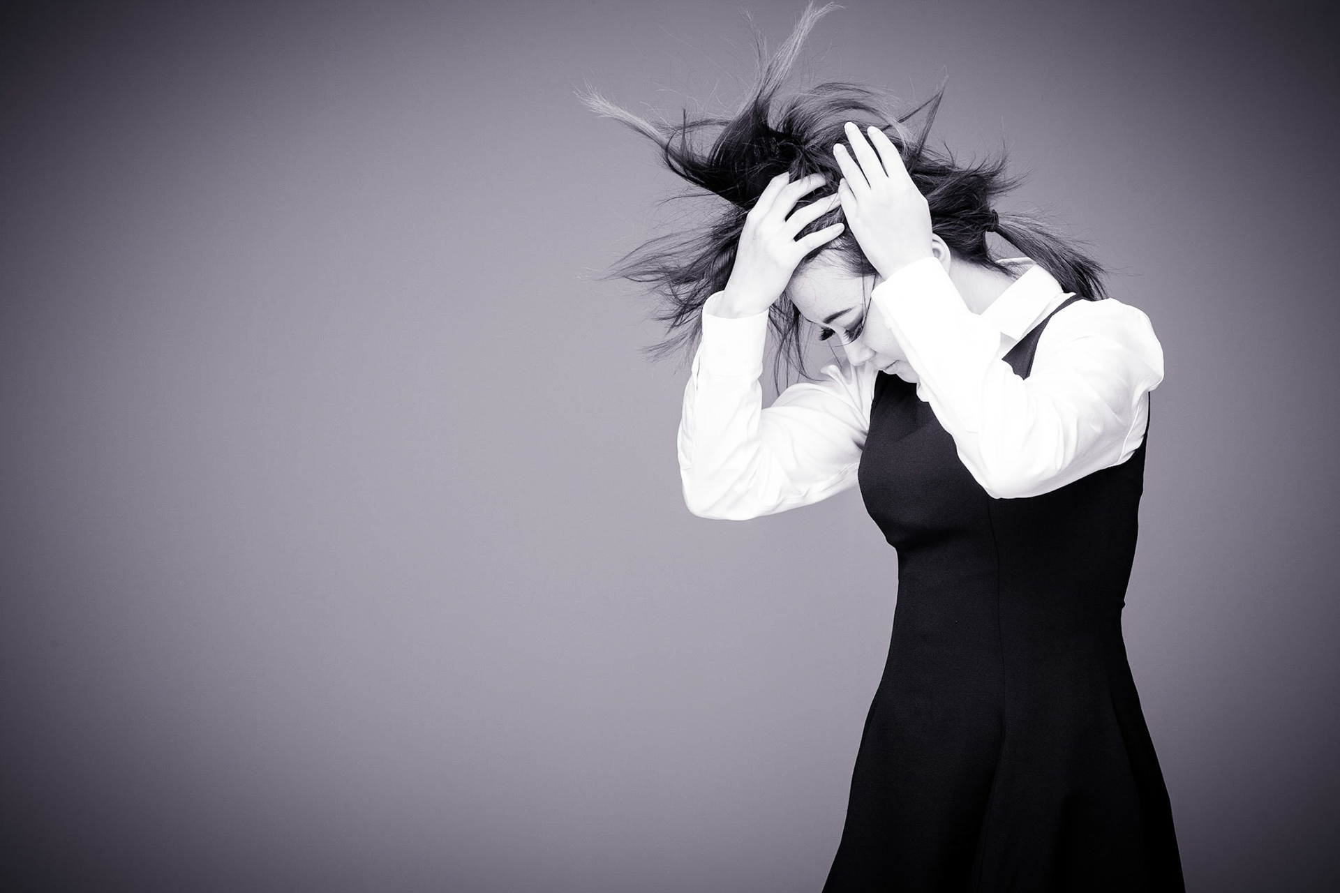 J-Pop Girl With a Typhoon Hairdo