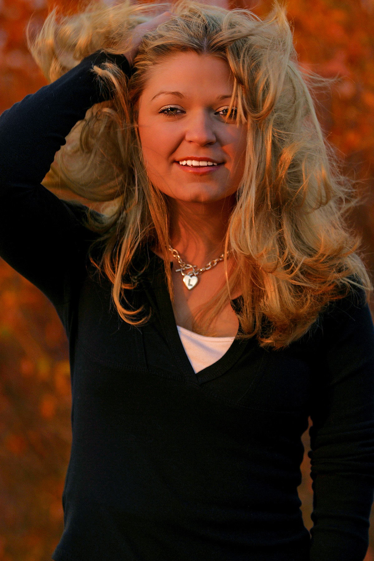 Sunset Glow & Wind On A Radiant Face