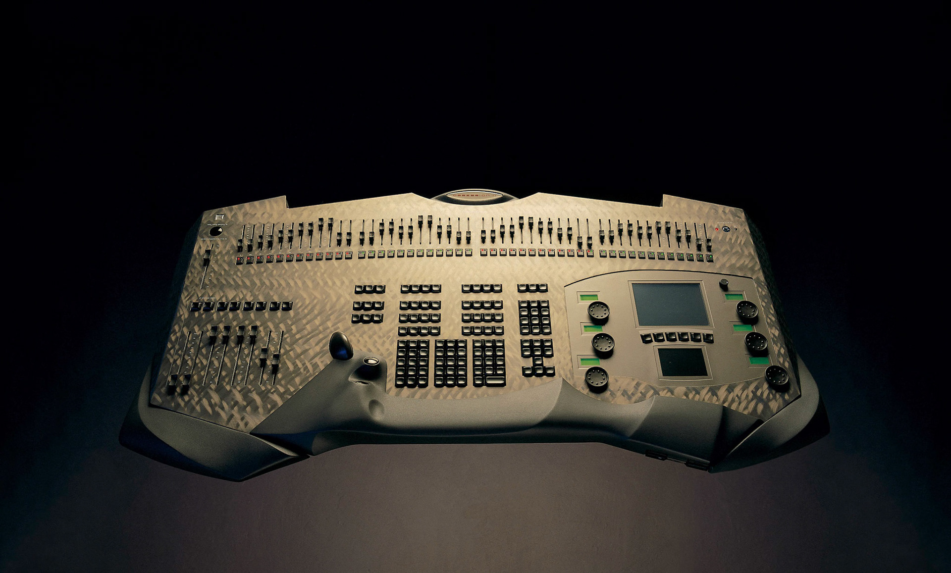 Product catalog beauty shot for Electronic Theater Controls' Obsession II digital lighting control board.