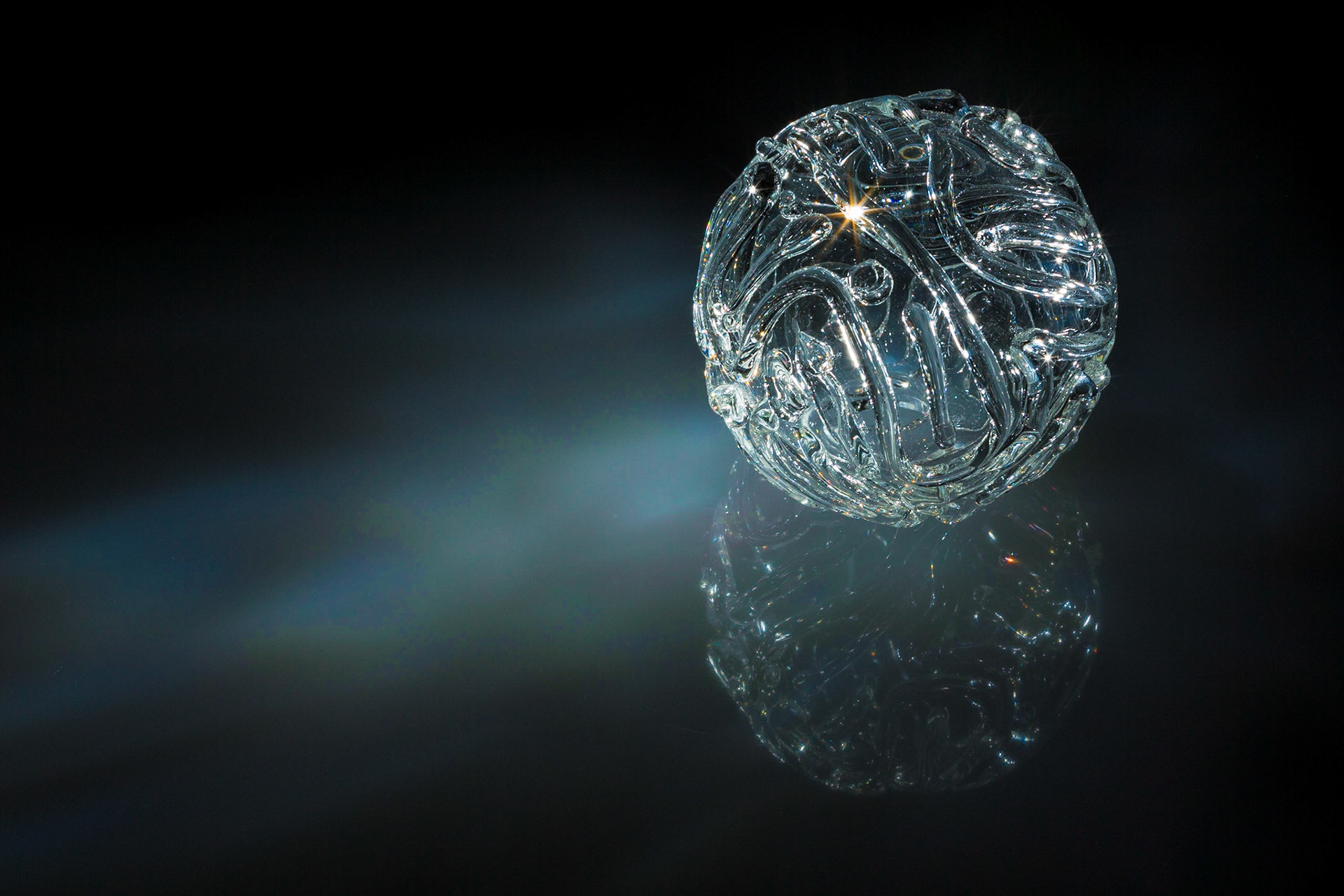 Studio illustration for glass artist Drew Helge to highlight the delicate, etheral workmanship in a series of his new works.