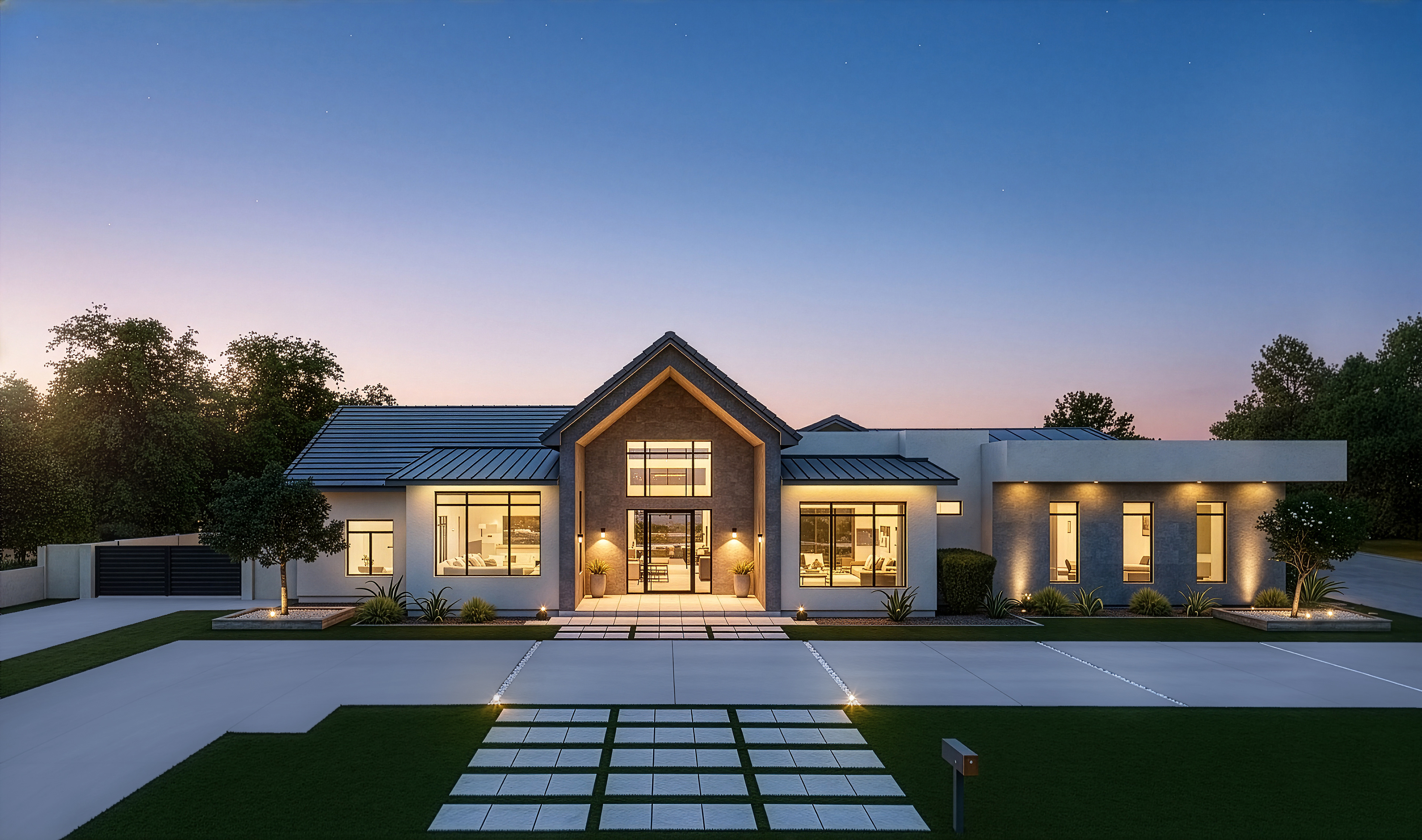 Gilbert Arizona Luxury home photographed in the evening by sean colon architectural photographer for custom home builder