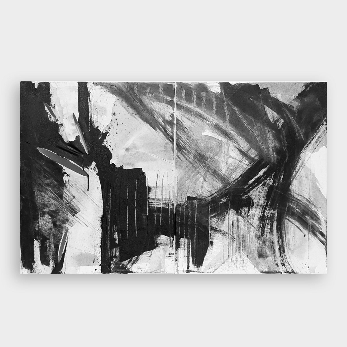 32x20", Sumi Ink on canvas, 2023