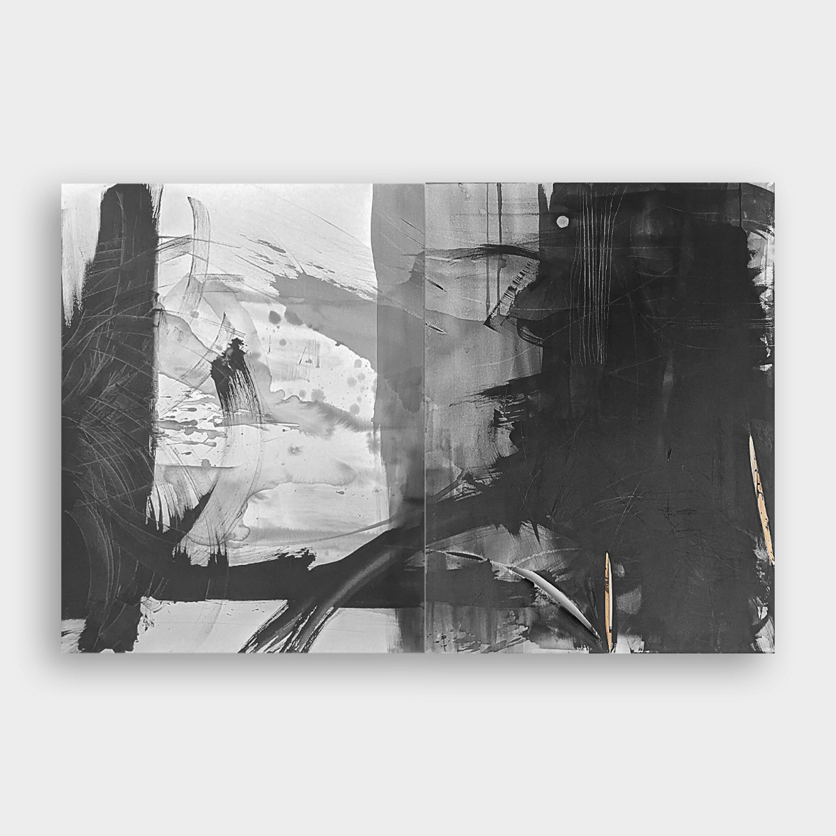 60x40", Sumi Ink on canvas, 2023