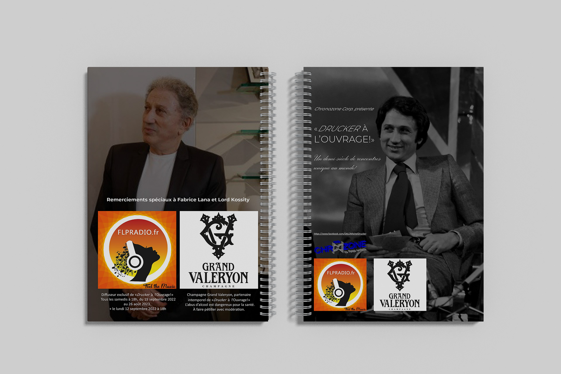 Drucker à l'ouvrage media kit mockup (back and front covers)