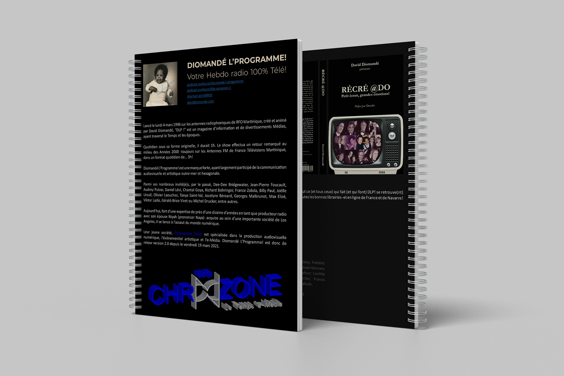 Diomandé L'Progamme! media kit mockup (front and back covers)