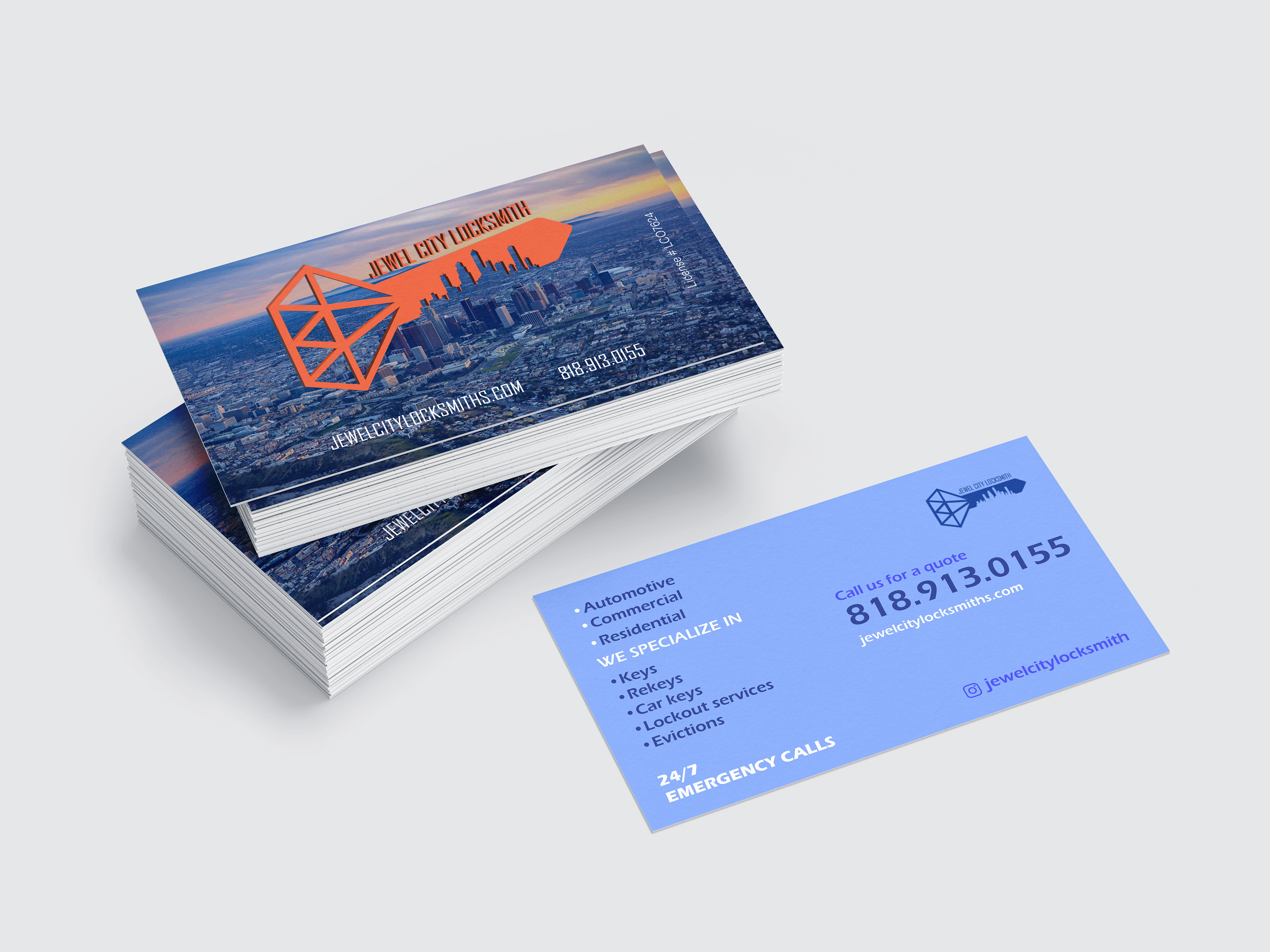 Official jcl business card with photography recto and blue verso