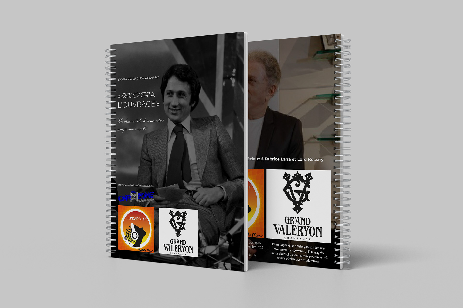 drucker à l'ouvrage media kit mockup (front and back covers)