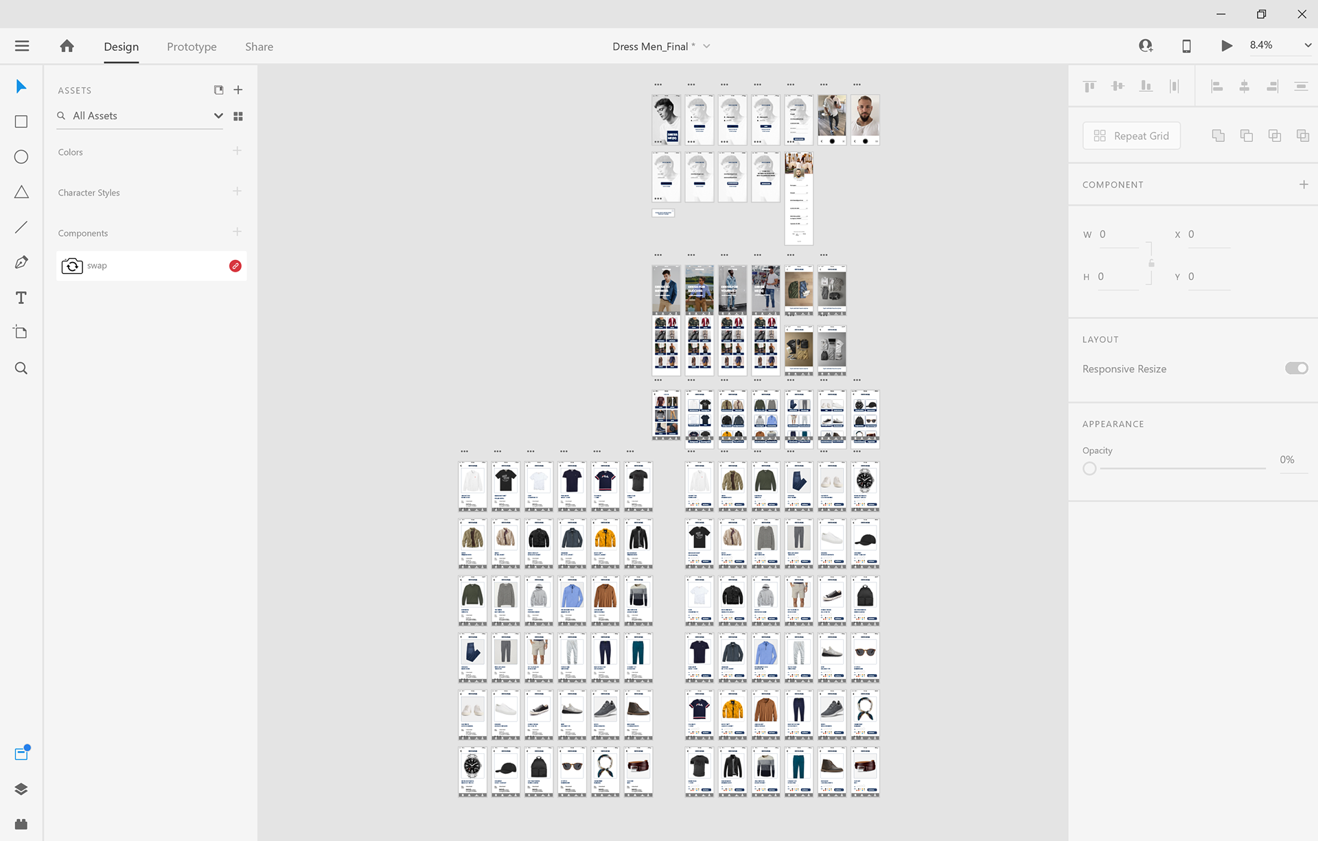 Designed artboards