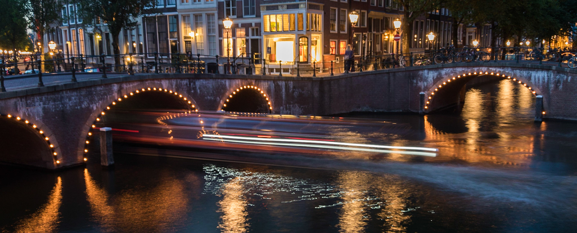 Amsterdam Canal at night.  Netherlands (2018)