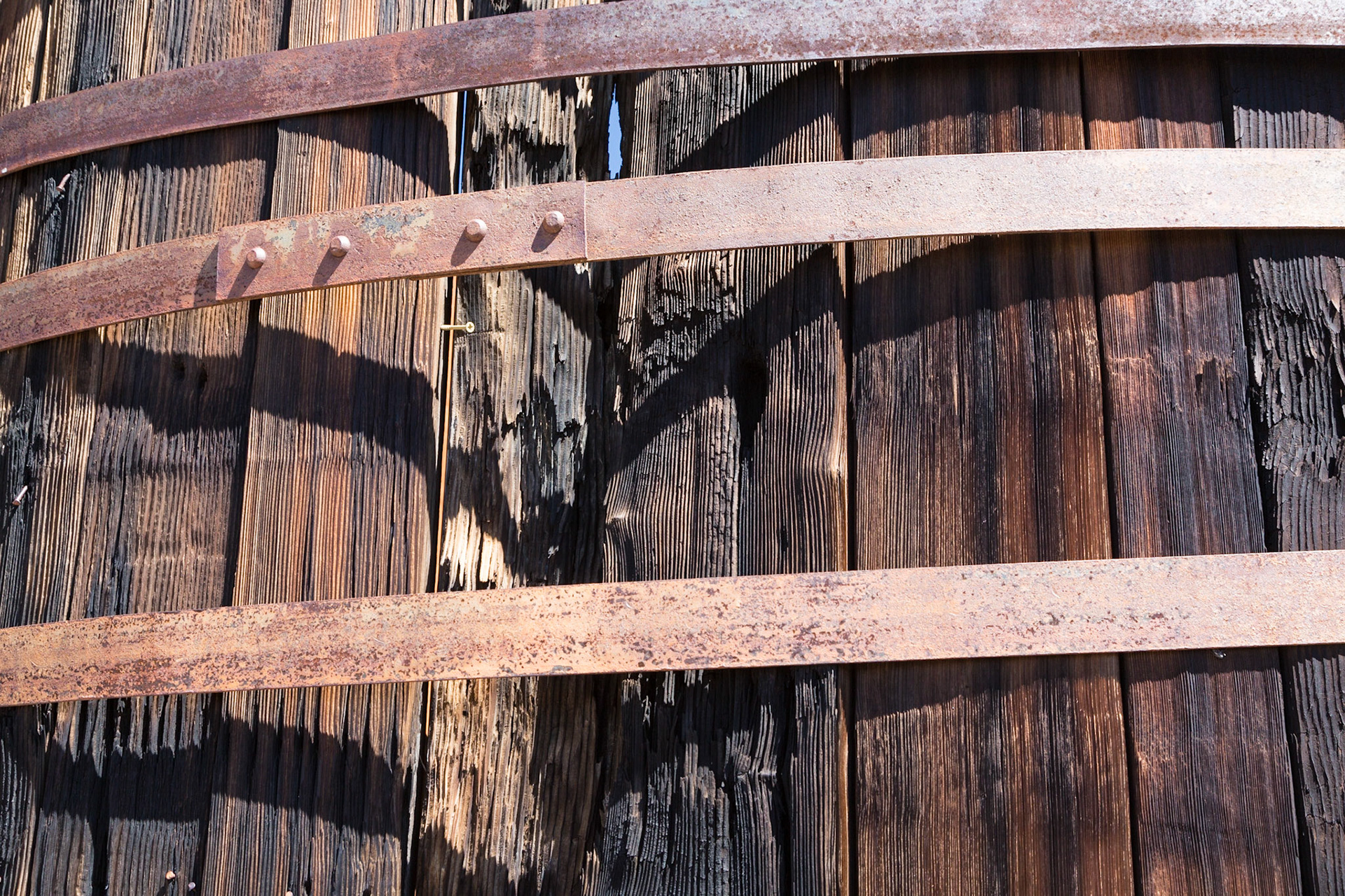 Water tank at Standard Mill which processed mined gold and silver.  Bodie Ghost Town (2016)