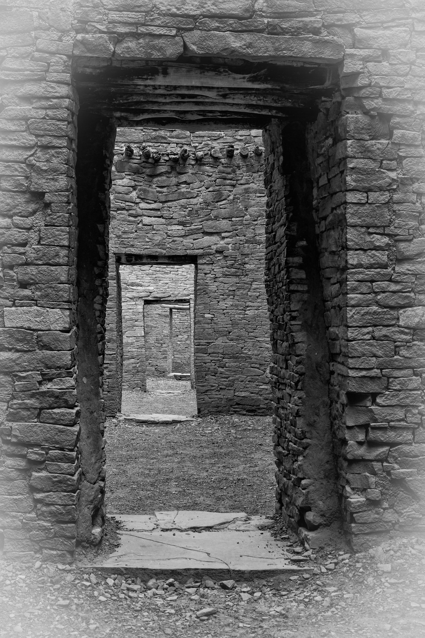 Four Doors in line. Chaco Cultural NP (Chaco Canyon), NM