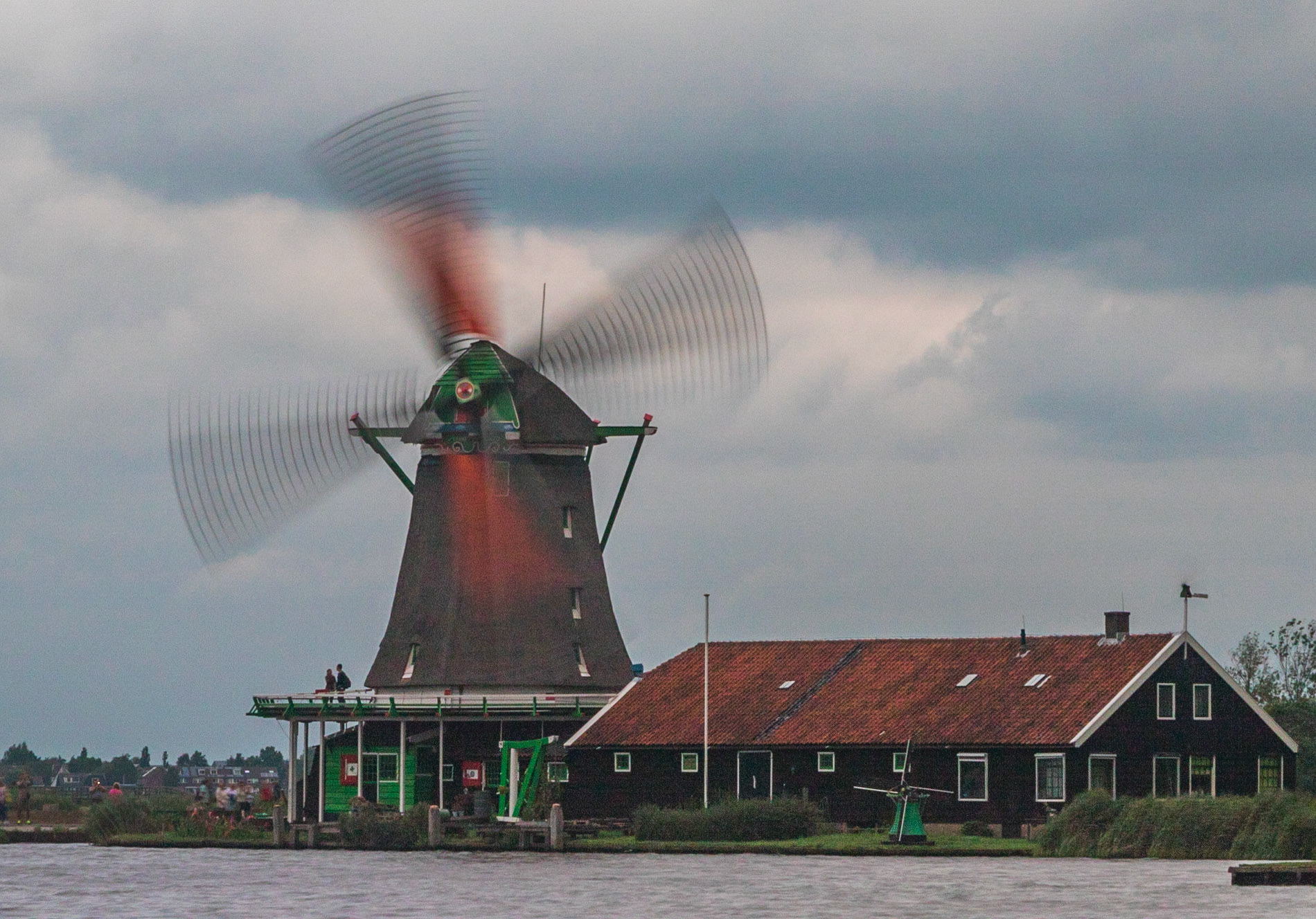 One of several windmills in the Zaanse Schans area of the Netherlands near Amsterdam.  This one is the paint mill.  (2018)