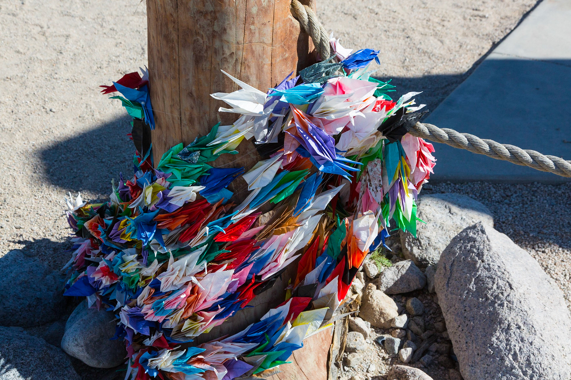 Paper Cranes for good luck.  Manzanar Japaneese Internment camp near Lone Pine, California (3,2020)