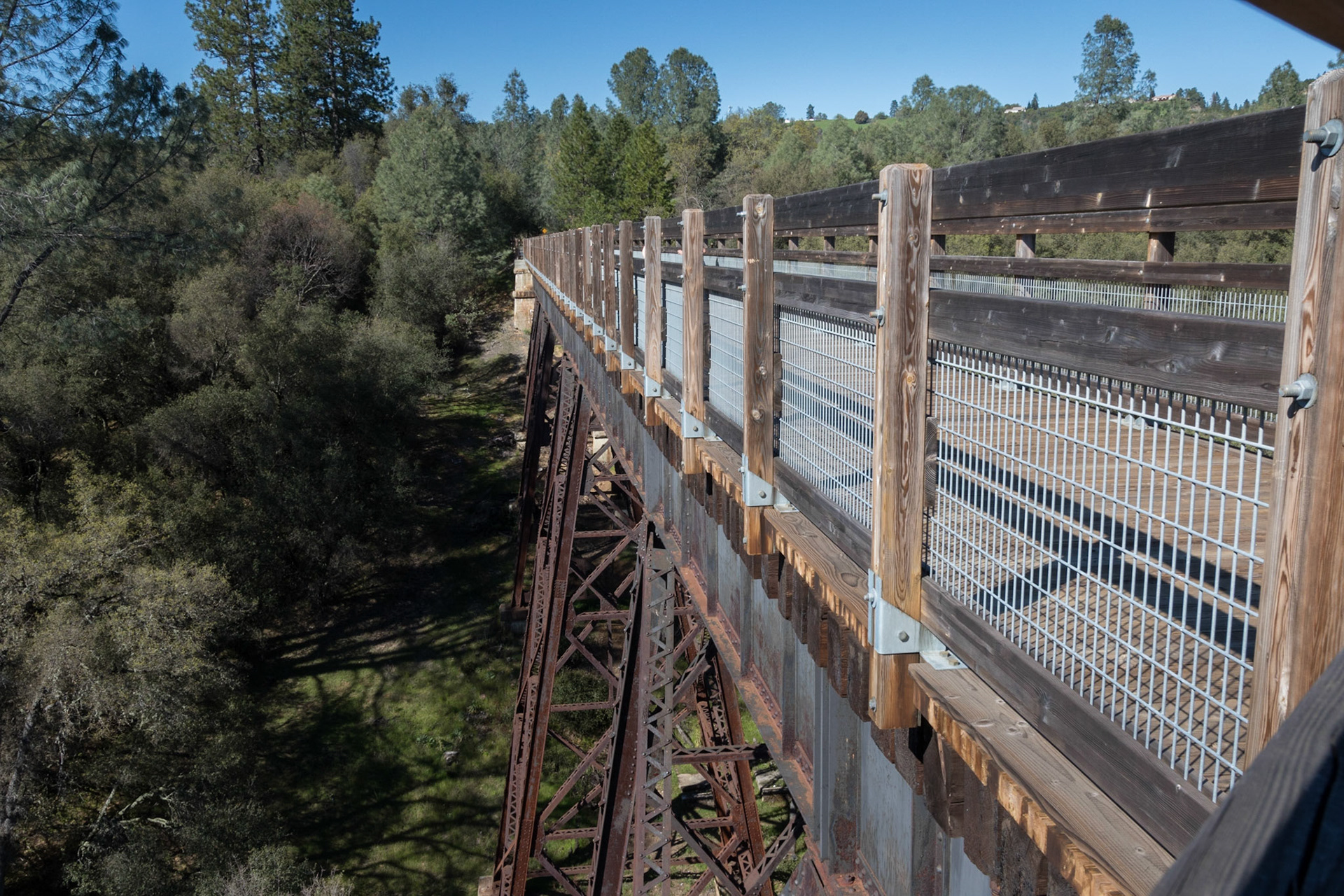 Elderado Trail crosses Weber Creek on old railraod trestle, Placerville, CA 2016