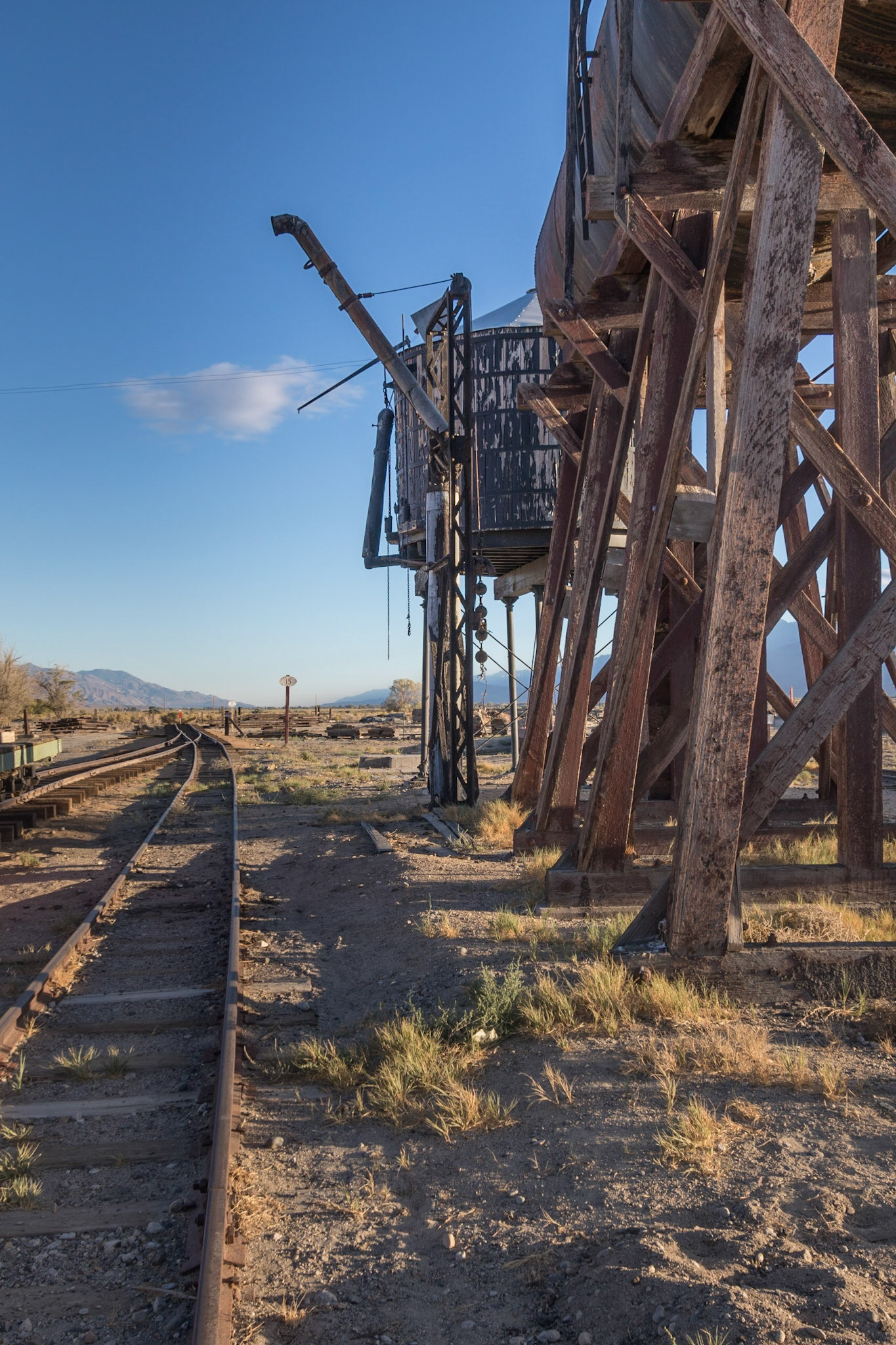 Old Railroad oil tank and water tank.  Laws Museum, Bishop, CA (2016)