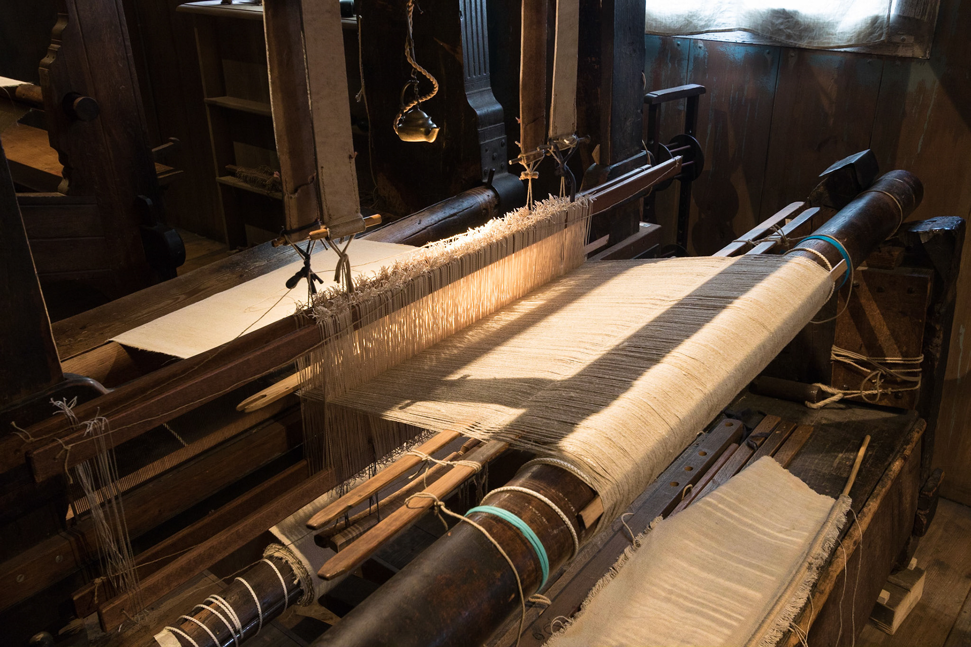 Hand loom in Weaver's house.  Zaanse Schans, near Amsterdam, Netherlands (2018)