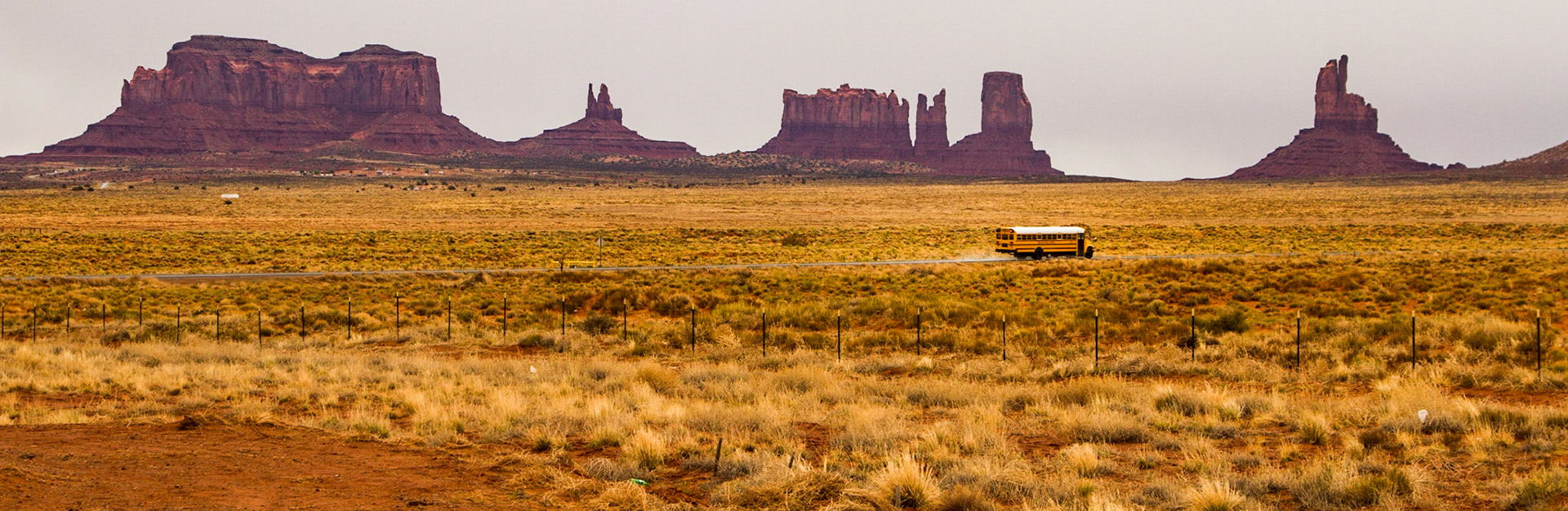 Off to school in Monument Valley