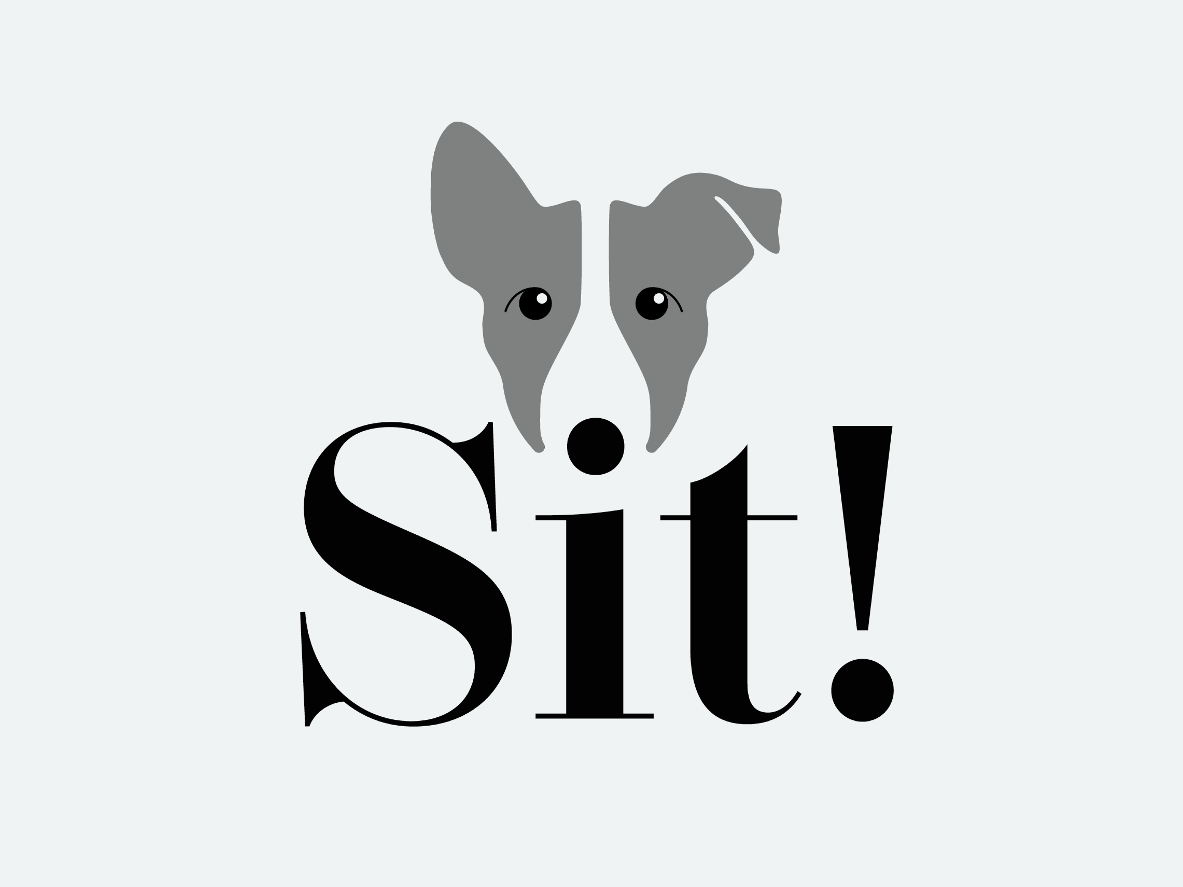 Sit! logo. A dog portrait photography business