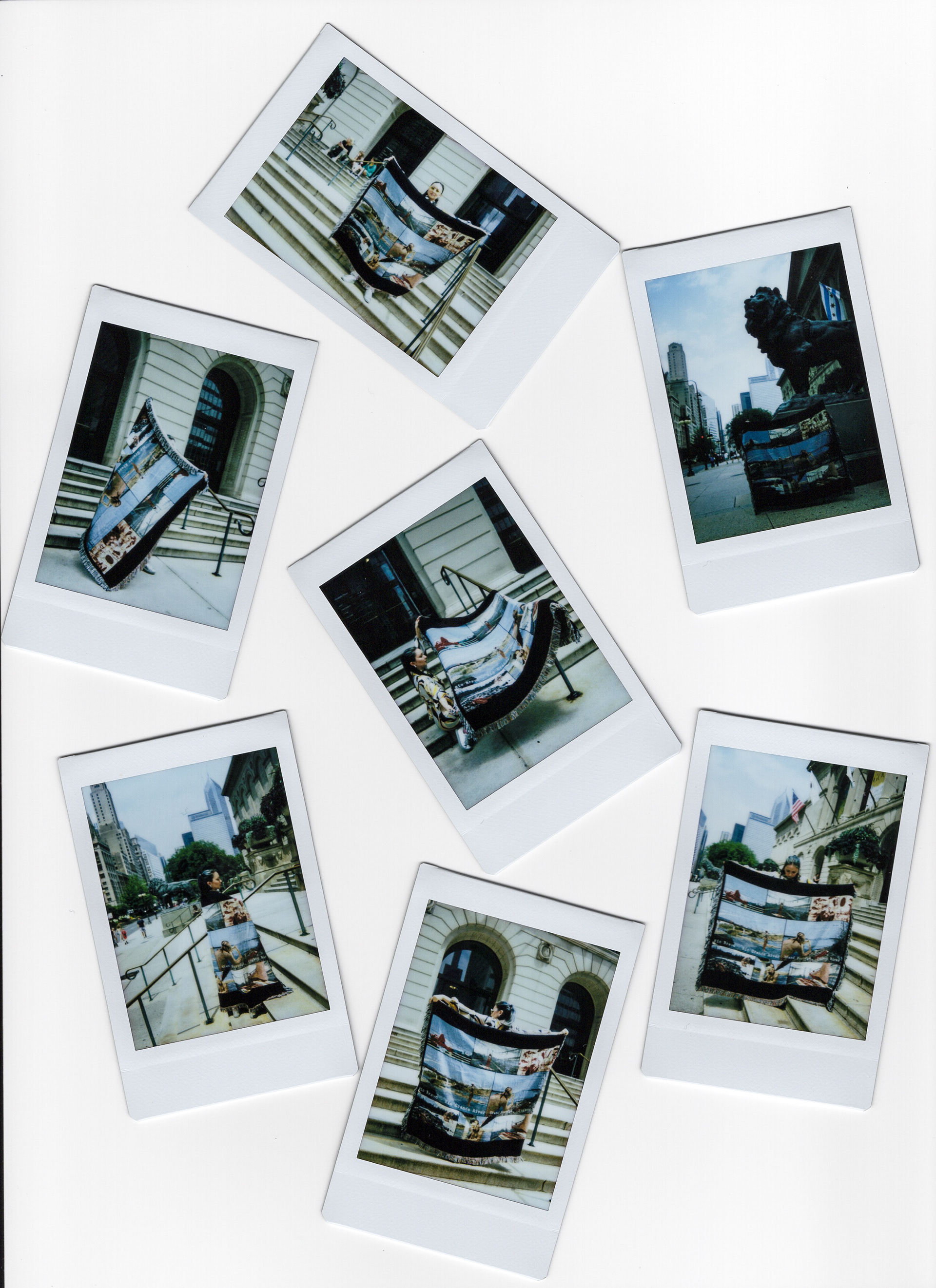 Film Polaroid Collage of Performance in front of the Art Institute of Chicago