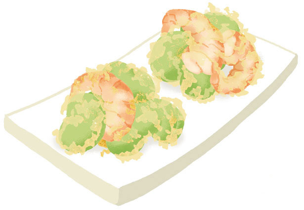 えびとそら豆の天ぷら