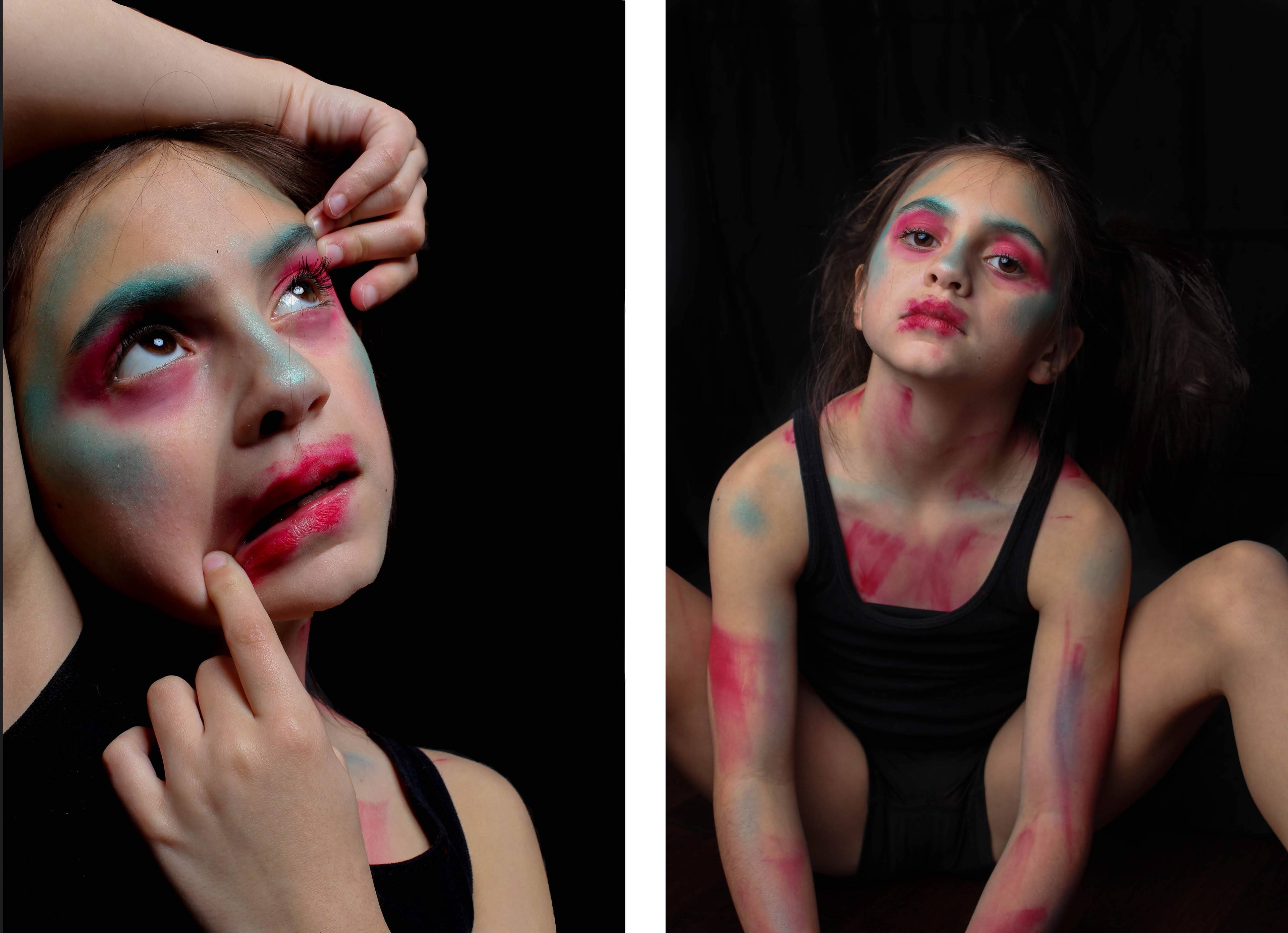 'pink and blue'