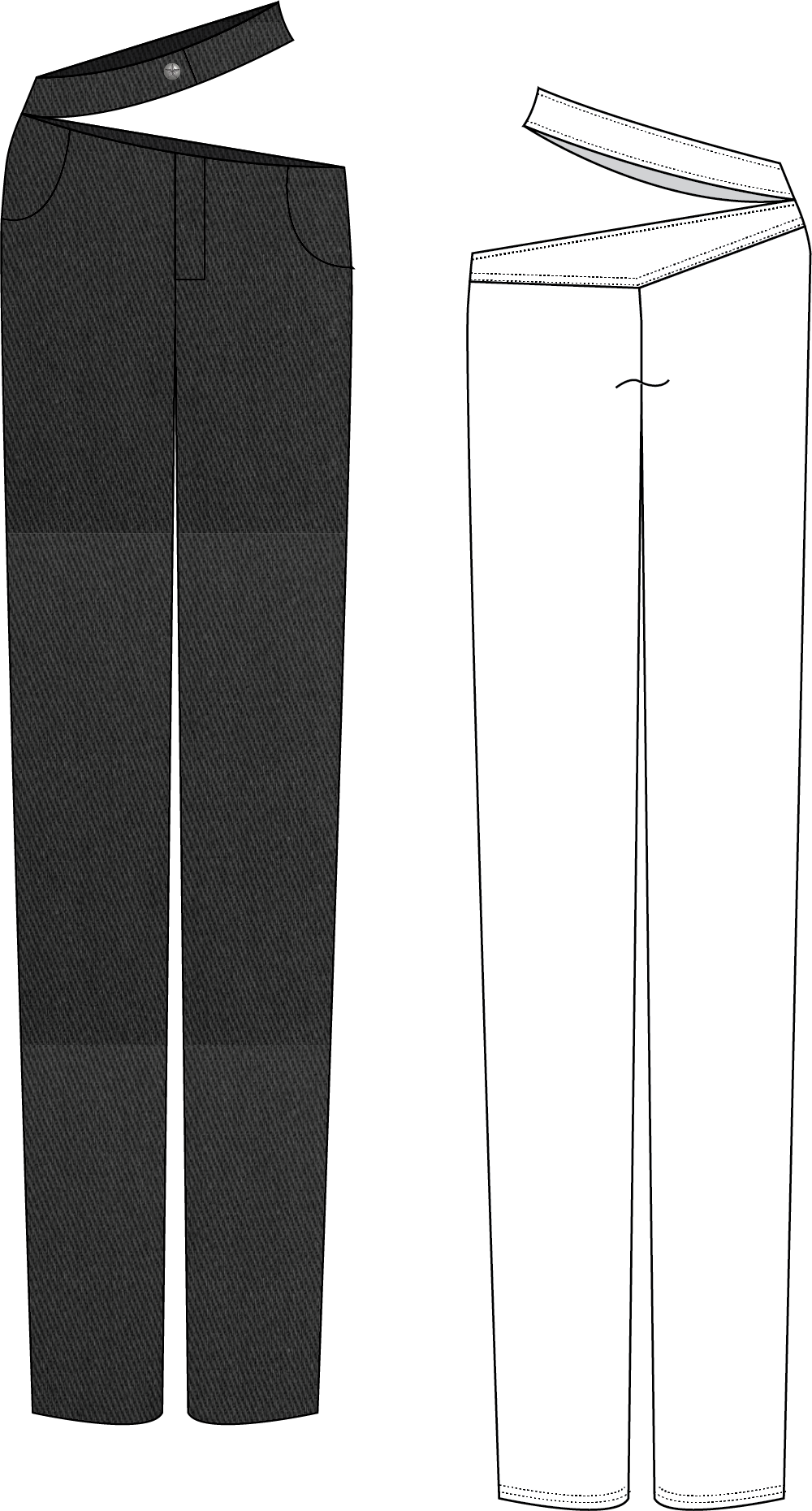 ASYMETRICAL WAISTLINE JEAN