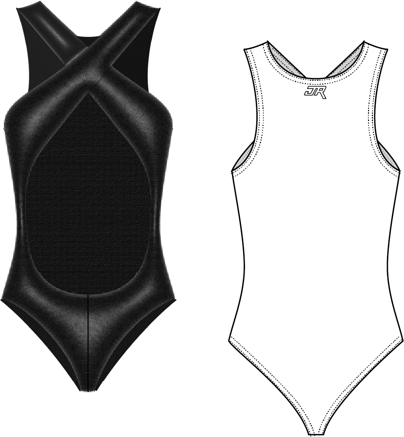 STRETCH TRICOT CROSSOVER BODYSUIT