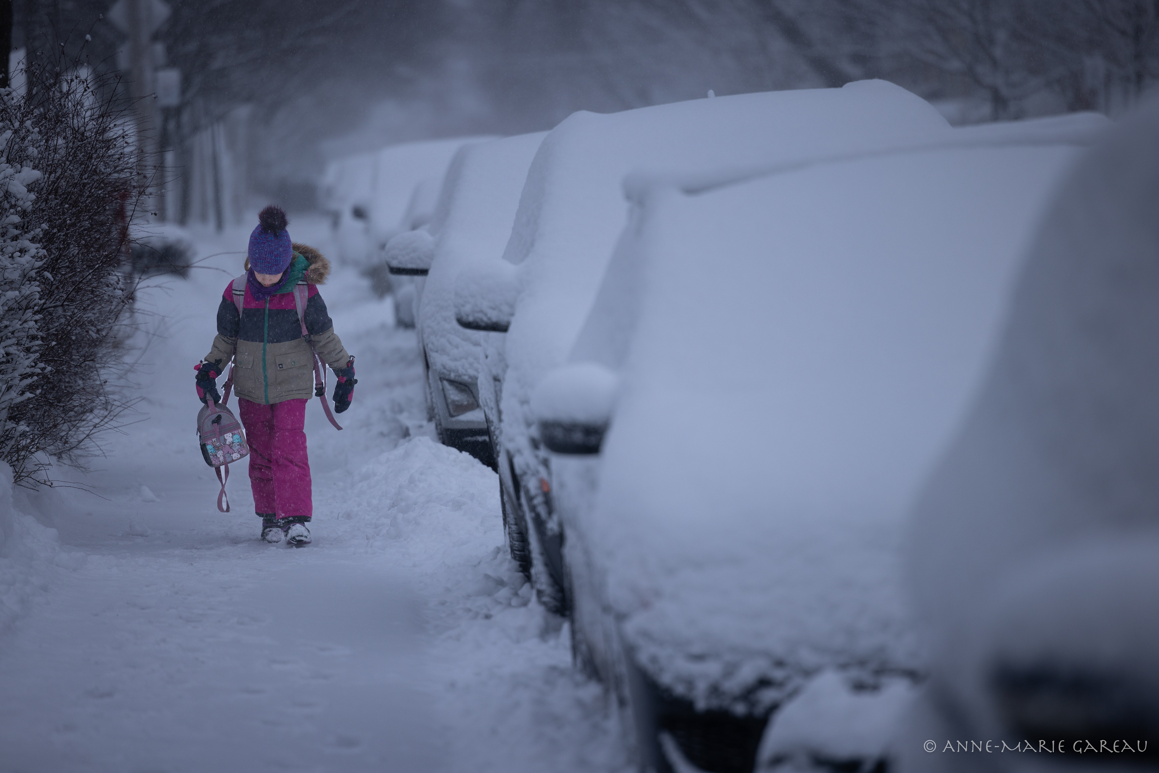 En route vers l'école.