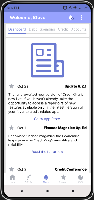 News Screen - Smartphone