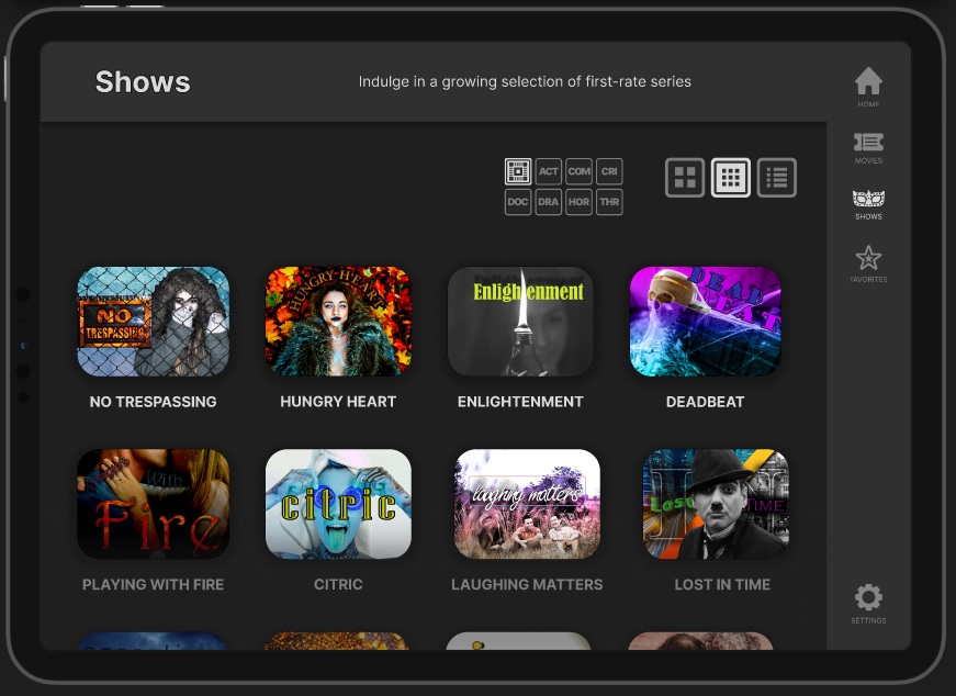 Shows 2 Screen - Tablet