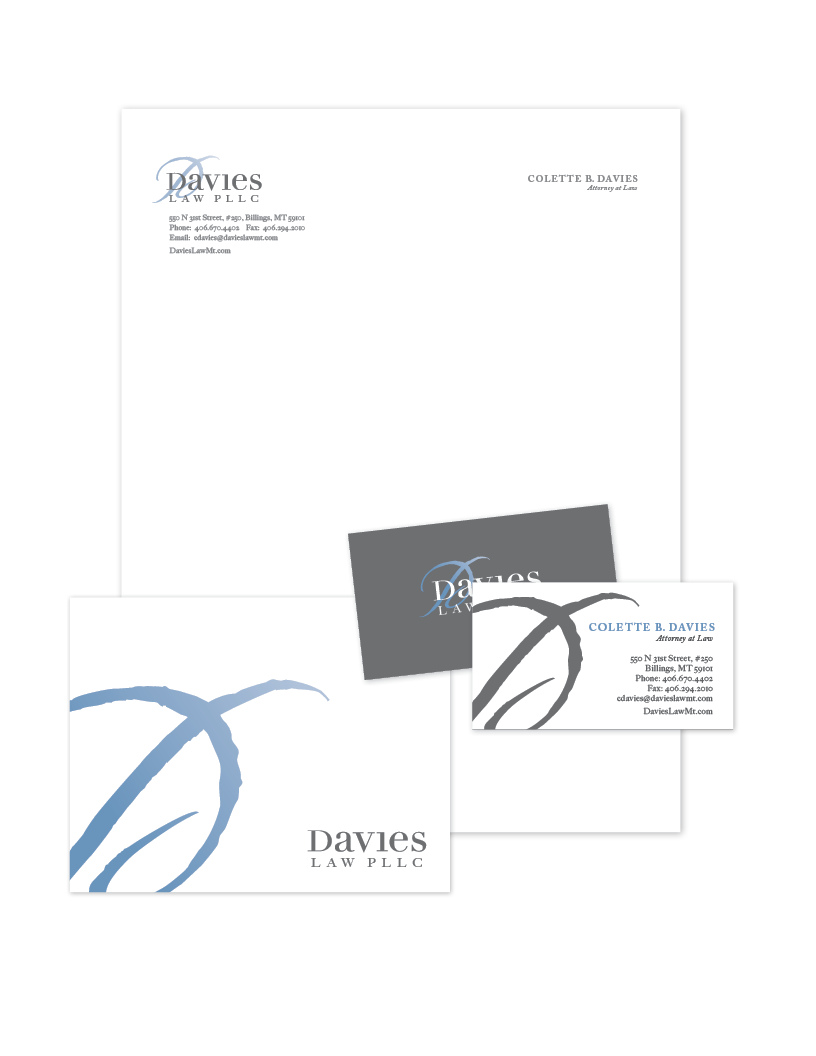 letterhead + notecard + business card + logo