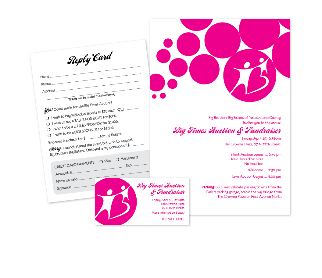 fundraiser // invitation + reply card + ticket