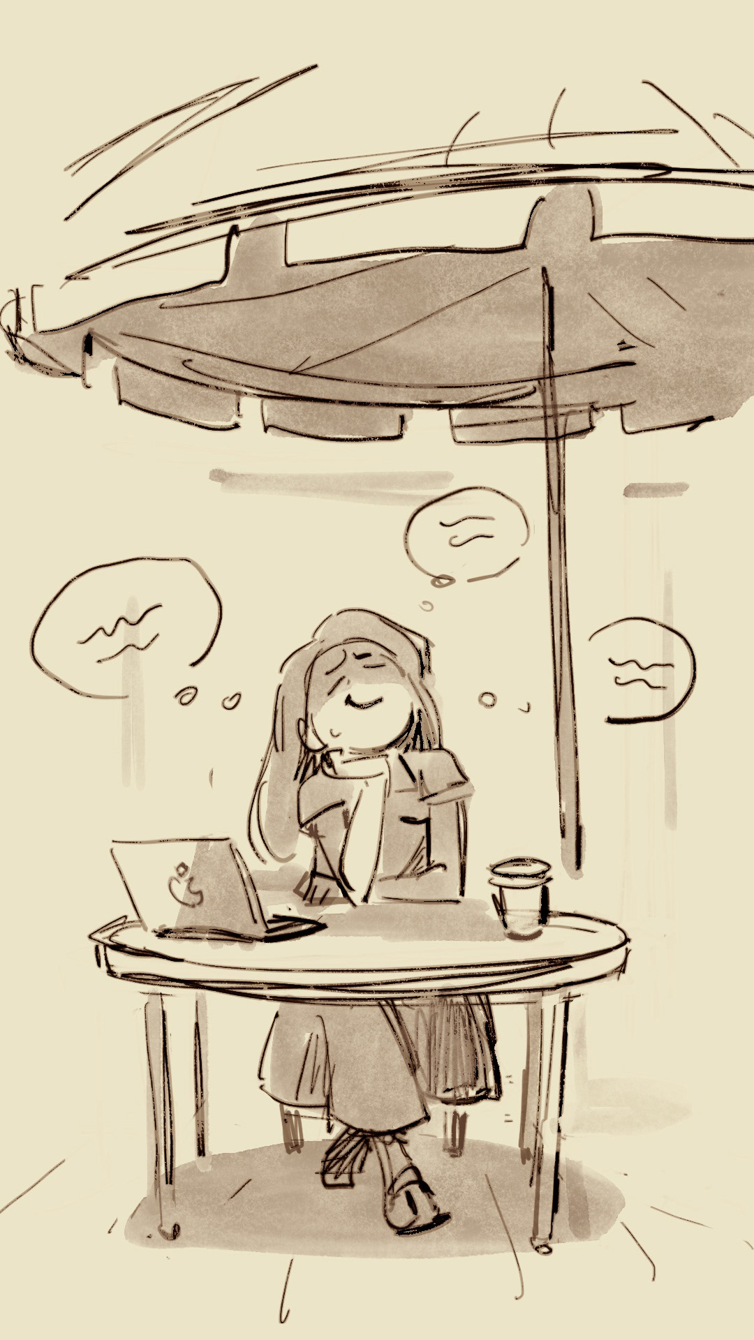 "A morning without a punchline." 