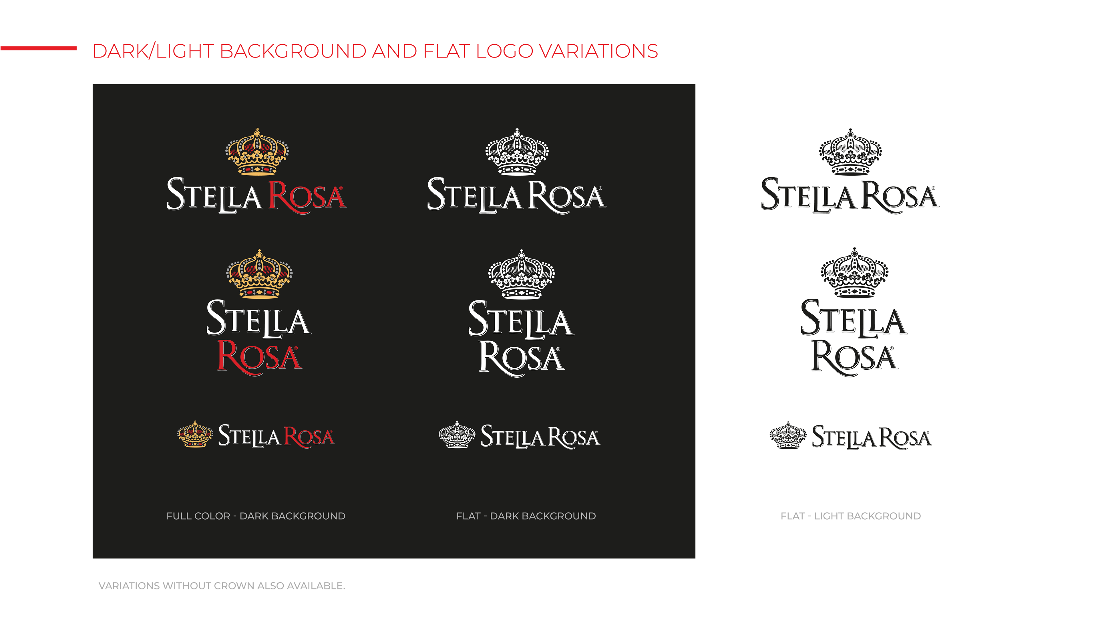 DARK/LIGHT BACKGROUND AND FLAT LOGO VARIATIONS