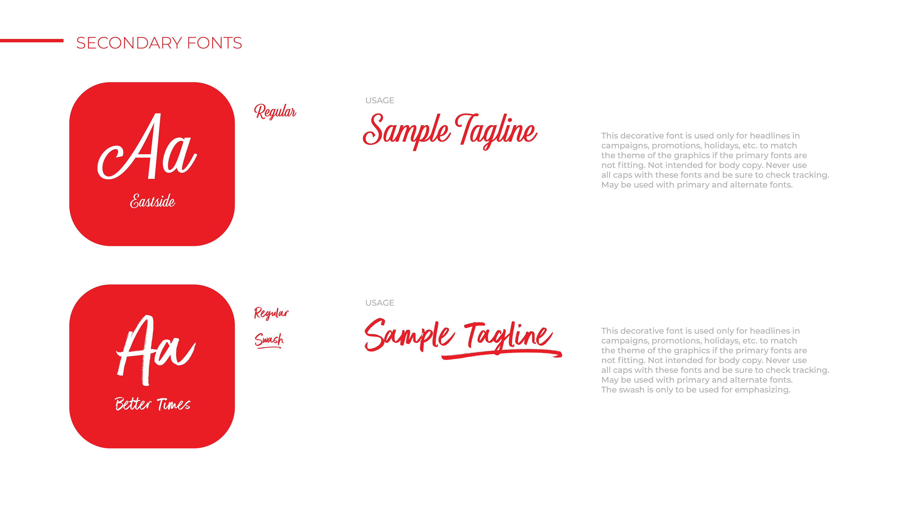SECONDARY FONTS