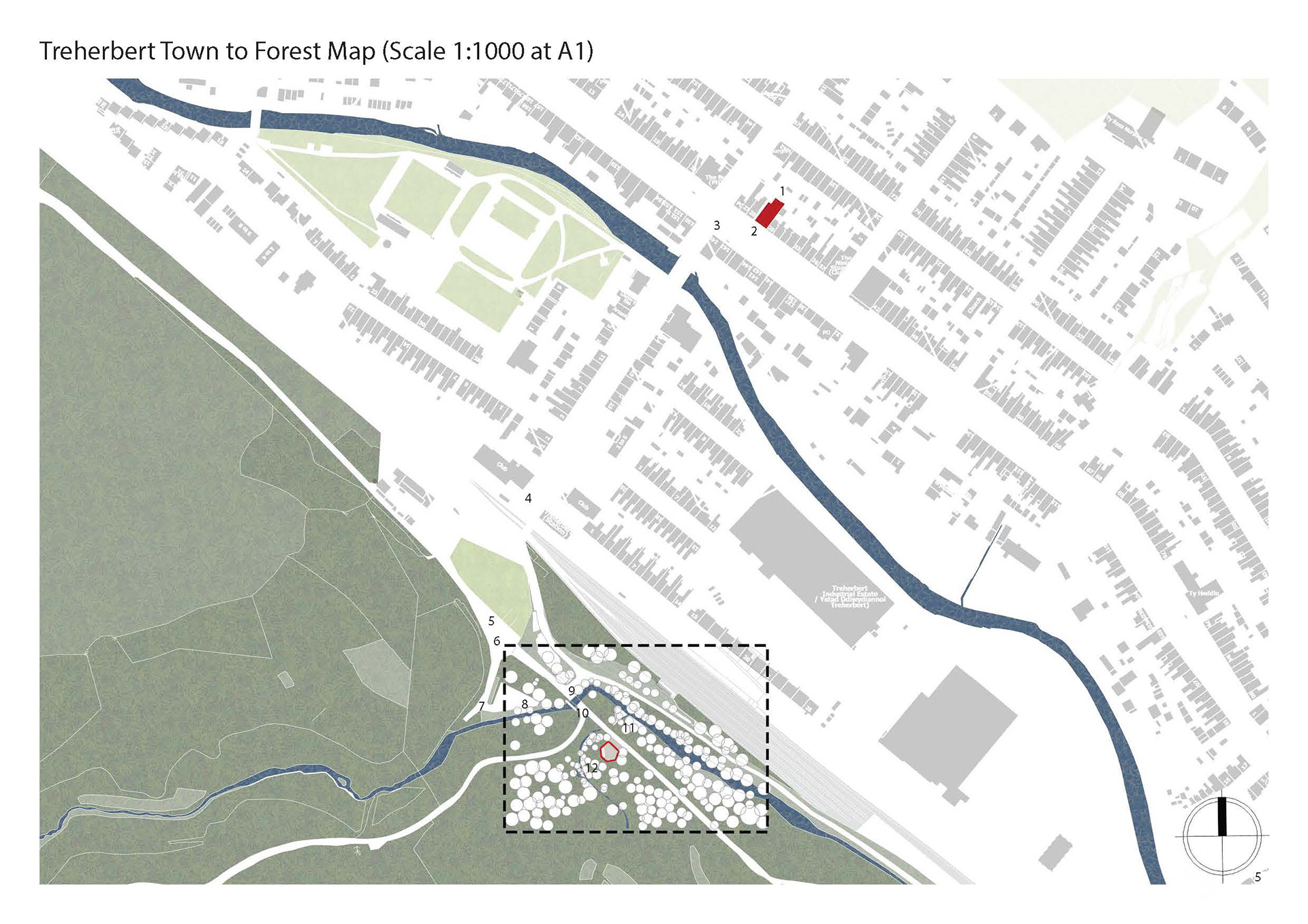 Site Plan in relation to location of WTOW Old Library