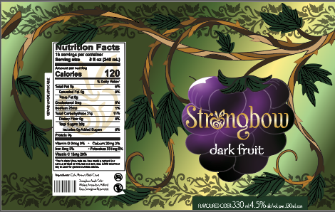 dark fruit flat label