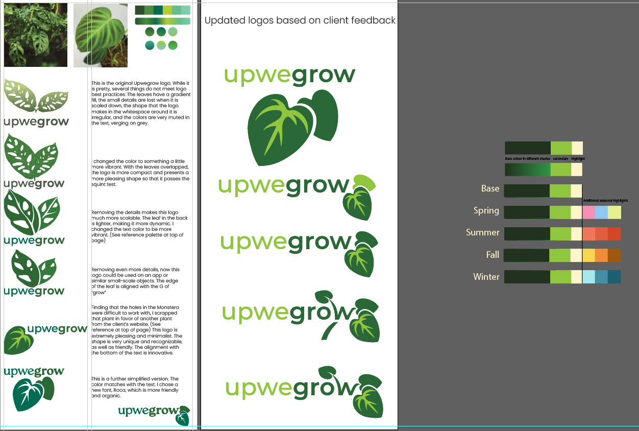 Logo design process and colour palette creation