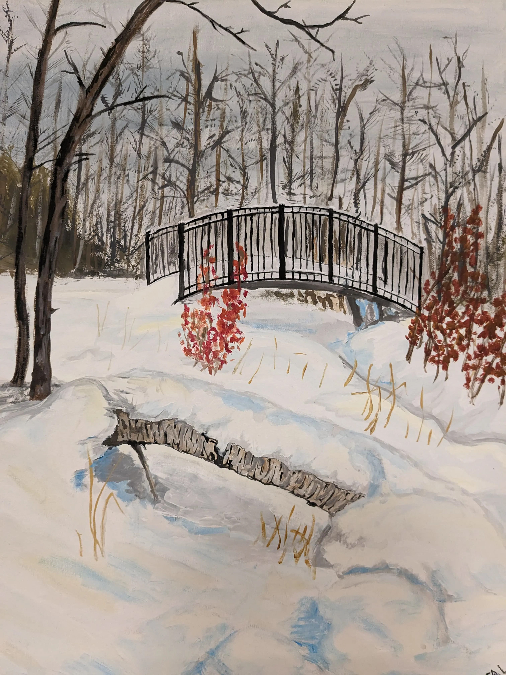 winter bridge landscape