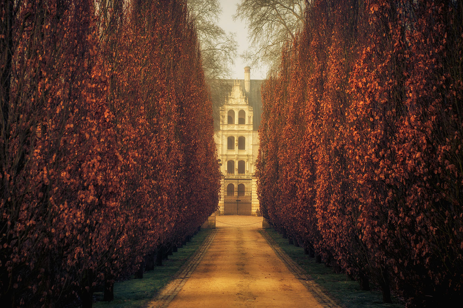 The entrance of The Château of Azay-le- Rideau, one of the finest Château de la Loire