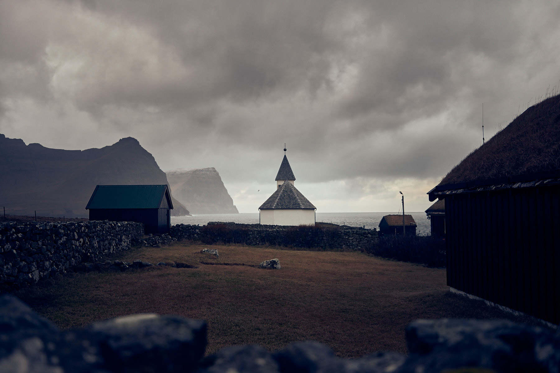 The church in Viðareiði, the northernmost settlement in the Faroe Islands
