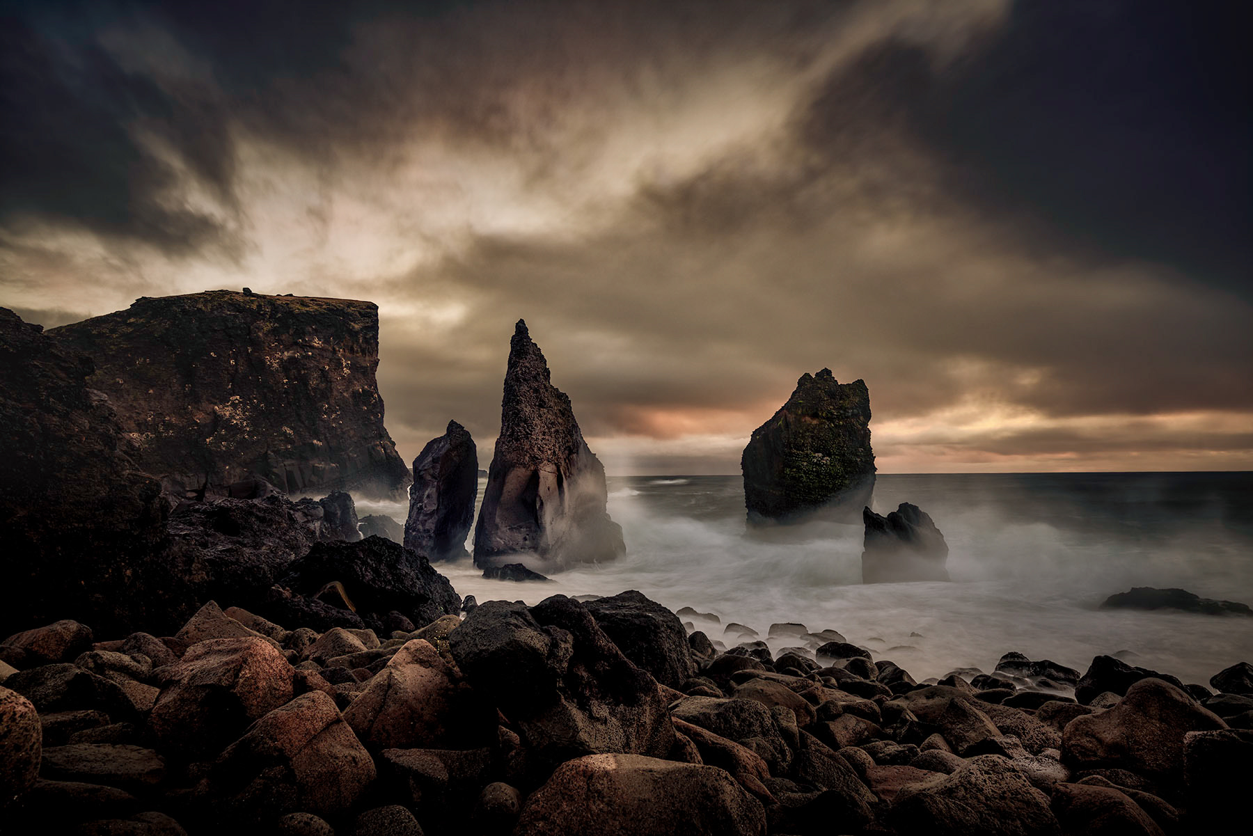 Reykjanesta rock formations near reykjavik
