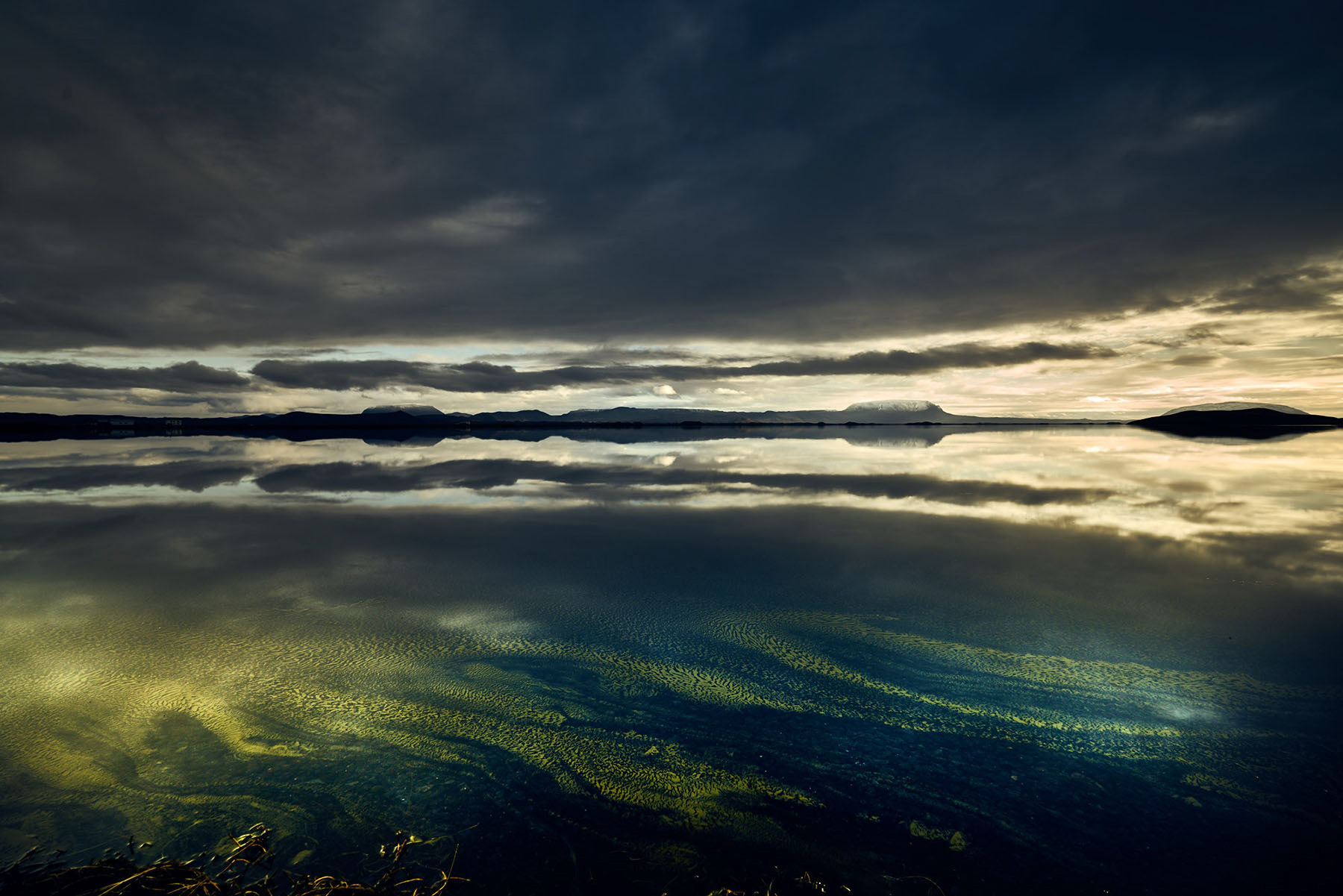 Blue mixed with yellow from sulfur currents in Northern Iceland