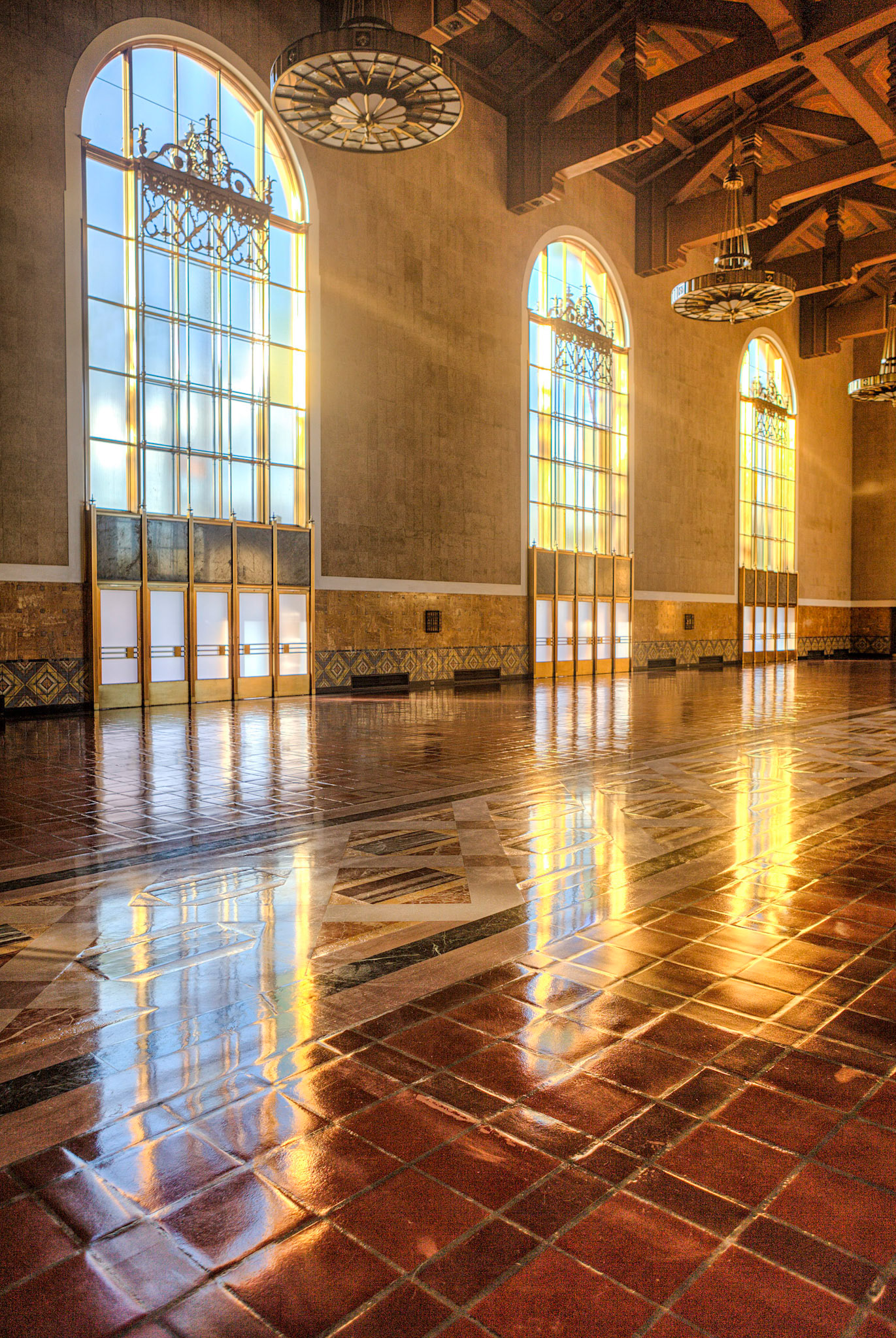 The windows at Union Station, Downtown Los Angeles, CA