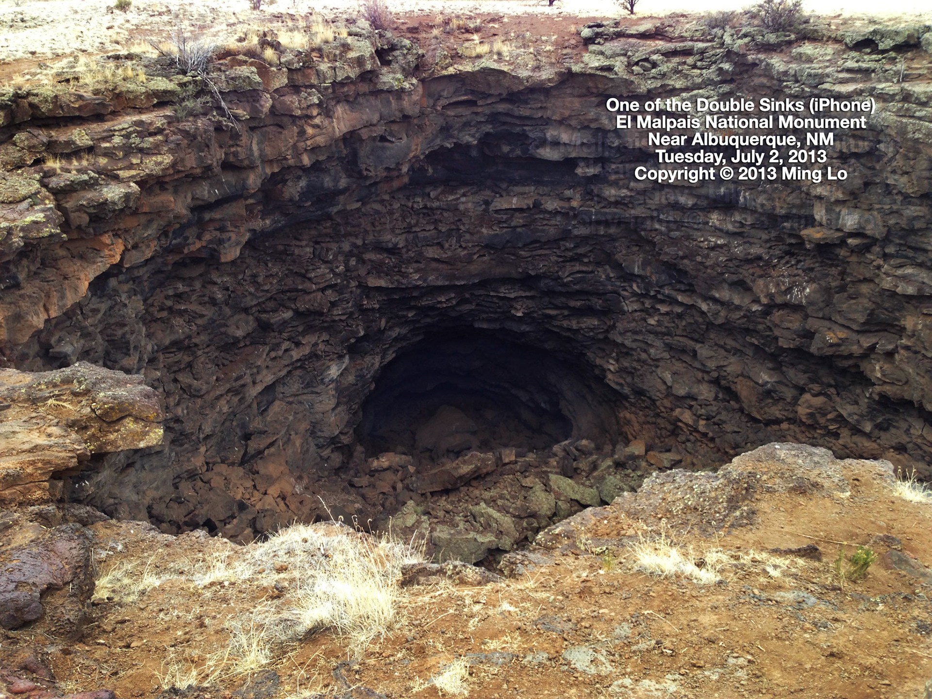 One of the Double Sinks, El Calderon Trail, El Malpais, New Mexico